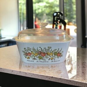 Vintage Pyrex Corning Ware L'Echalote La Marjolaine Le Romarin Dish w/ Lid A-5-B